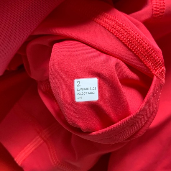 Lululemon Asymmetrical Layered High Rise Tennis Skirt Pink Red NWT Size 2 - Picture 8 of 8